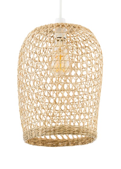 BHS Woven Natural Rattan Easy Fit Shade (34cm x 25cm x 25cm)