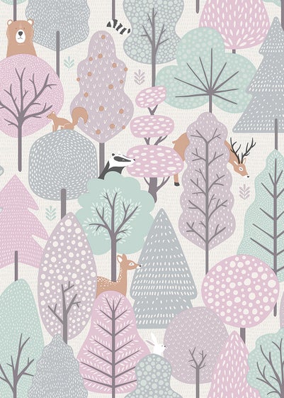 Muriva Wild Wood Pink & Teal