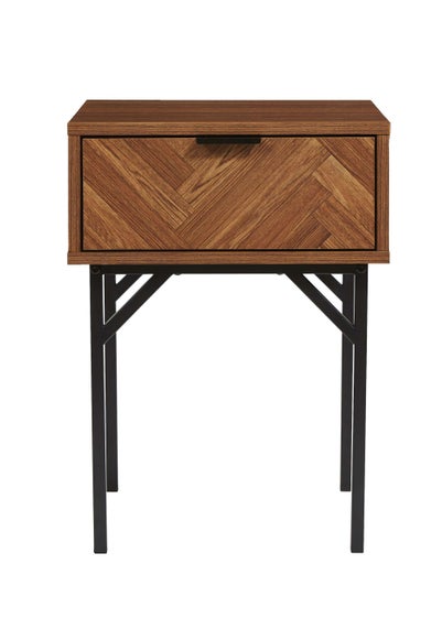 Lloyd Pascal Caprio 1 Drawer Bedside Table with Metal Legs (55cm x 40cm x 40cm) - One Size