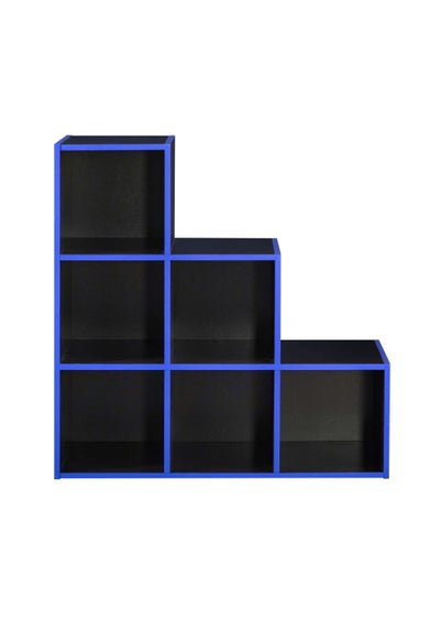 Lloyd Pascal 6 Stepped Cube Storage Unit in Black and Blue - One Size