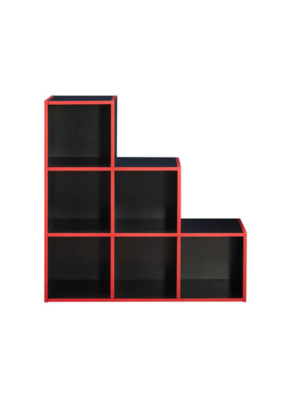 Lloyd Pascal 6 Stepped Cube Storage Unit in Black and Red - One Size