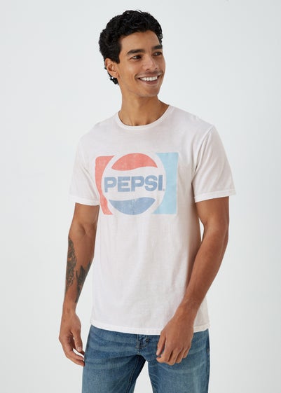 White Pepsi Print T-Shirt - Small