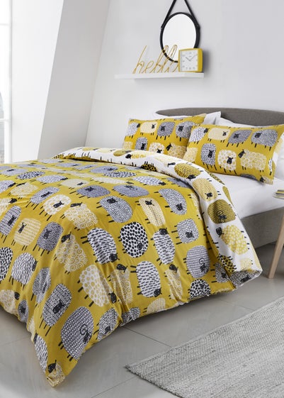 Fusion Dotty Sheep Yellow Duvet Cover Set - Single