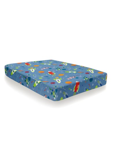 Bedlam Supersonic Glow in the Dark Blue Fitted Sheet