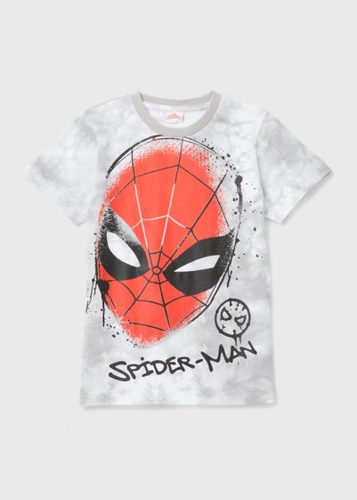 Kids Grey Marvel Spider-Man Graffiti T-Shirt (4-13yrs)