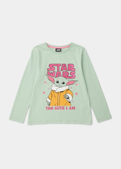 Kids Green Star Wars Mandalorian Long Sleeve T-Shirt (4-13yrs) - Age 11 Years
