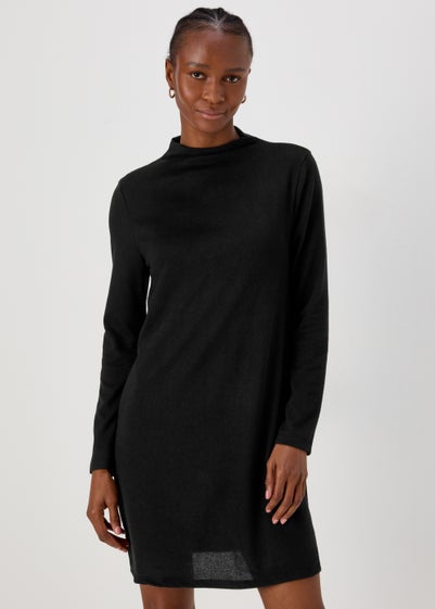 JDY Tonsy Black Long Sleeve Funnel Neck Dress