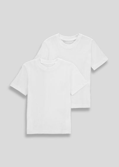 Kids 2 Pack White School T-Shirts (3-16yrs)