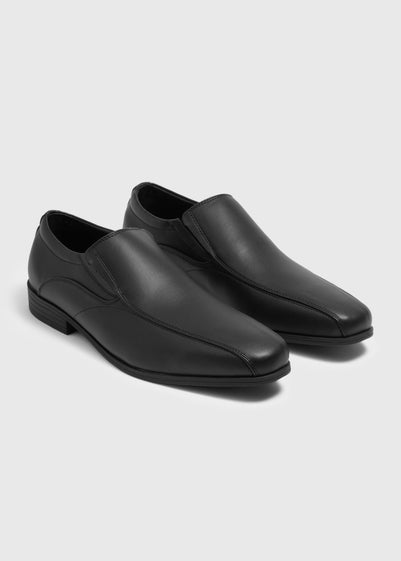 Black Tramline Slip On Shoes