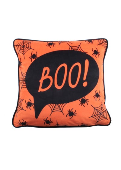 Bedlam Orange Halloween Boo Filled Cushion