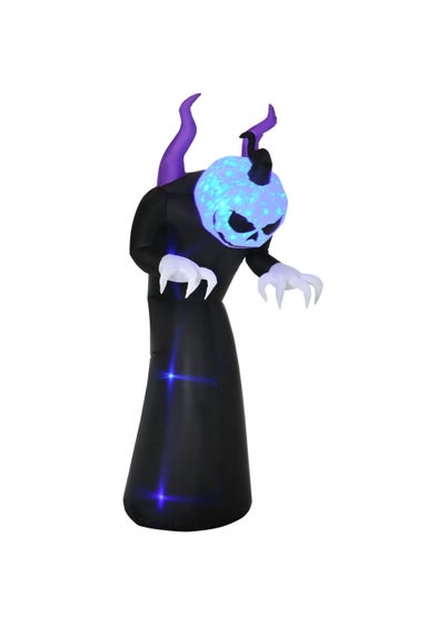 Outsunny LED Inflatable Ghost with Horns with Flame Effect (88cm x 79cm x 210cm)