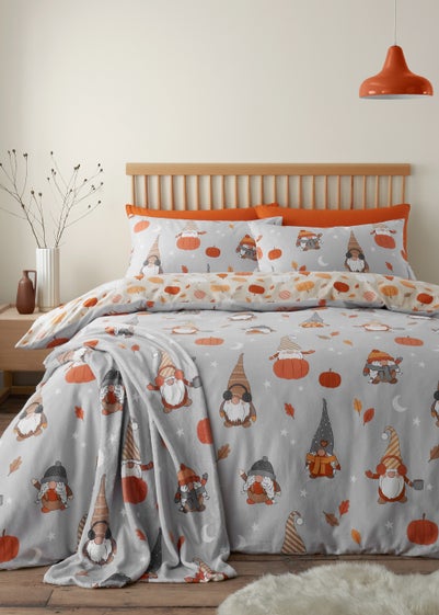 Catherine Lansfield Brushed Autumn Gonks Duvet Cover Set