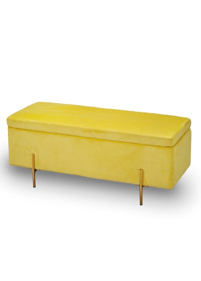 LPD Furniture Lola Storage Ottoman Mustard (450x1150x450mm)