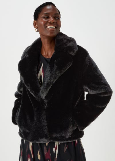 Et Vous Black Faux Fur Jacket