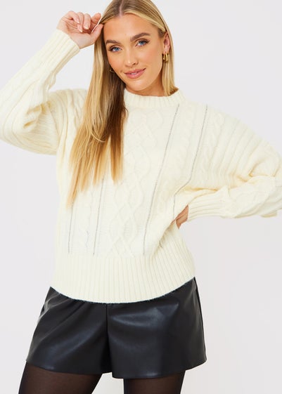 In The Style Stacey Solomon White Diamante Detail Jumper - Size 6-8