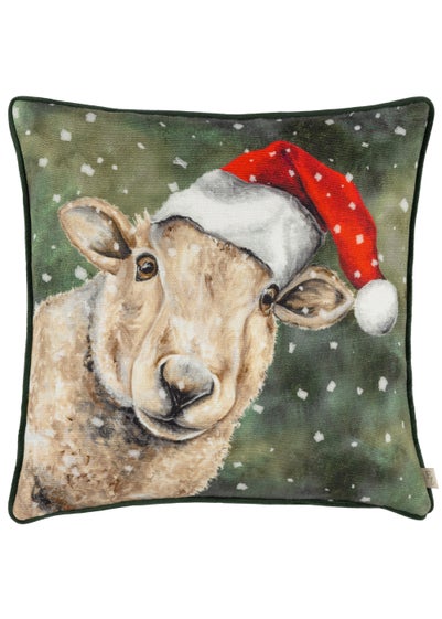 Evans Lichfield Christmas Sheep Festive Filled Cushion (43cm x 43cm)