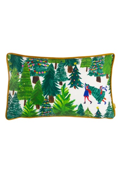 furn. Christmas Together Tree Day Filled Cushion (30cm x 50cm x 8cm)