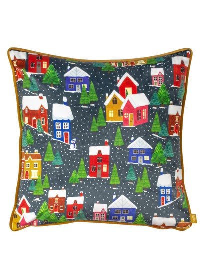 furn. Christmas Together Twilight Town Filled Cushion (43cm x 43cm x 8cm)