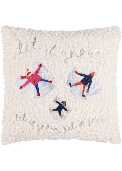 furn. Christmas Together Snow Angels Filled Cushion (43cm x 43cm x 8cm)