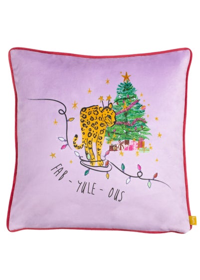 furn. Purrfect Fabyuleous Festive Filled Cushion (43cm x 43cm x 8cm)