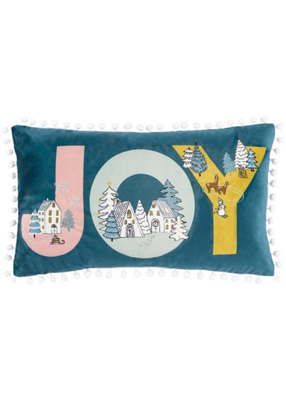 furn. Snowy Village Joy Filled Cushion (30cm x 50cm x 8cm)