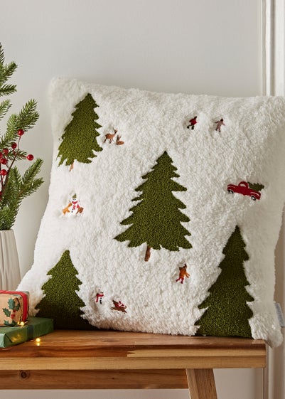 Catherine Lansfield Cosy Boucle Christmas Tree Cushion (45x45cm)