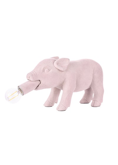 BHS Hilda Pink Pig Table Lamp (16cm x 35cm)