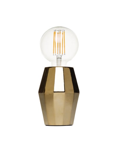 BHS Gold Elm Geometric Base Table Lamp