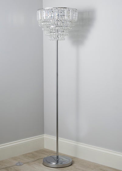 BHS Paladina Floor Lamp 3 Light Chrome (157cm x 47cm)