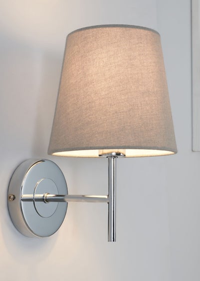 BHS Mira Wall Light Chrome & Grey (25cm x 18cm)