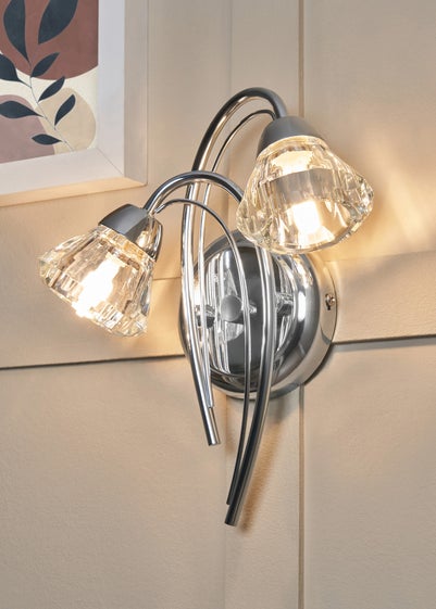 BHS Marianne Wall 2 Light Chrome (26cm x 21cm)