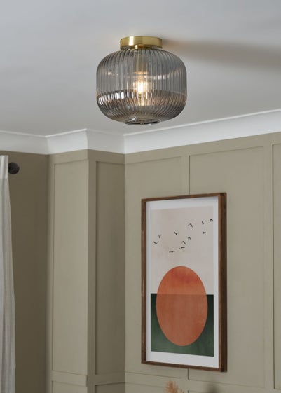 BHS Lyna Flush Ceiling 1 Light Brass (24cm x 24cm)