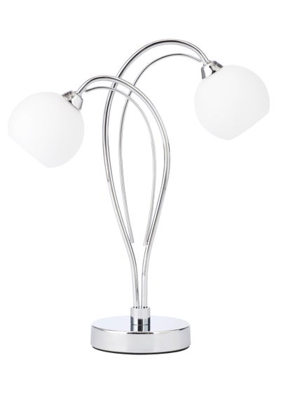 BHS Soni 2 Light Table Lamp Chrome (38cm x 31cm)