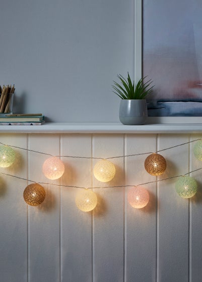 Glow Pom Pom LED String Lights (5cm x 435cm)