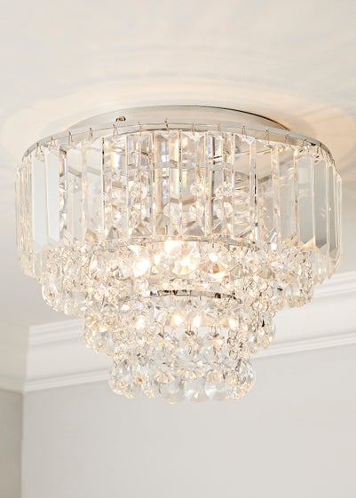 BHS Paladina Flush Ceiling 3 Light Chrome (26cm x 30cm)