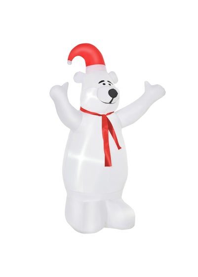 HOMCOM 6ft Tall Outdoor Inflatable Bear Airblown Projection Holiday Christmas Lawn Décor