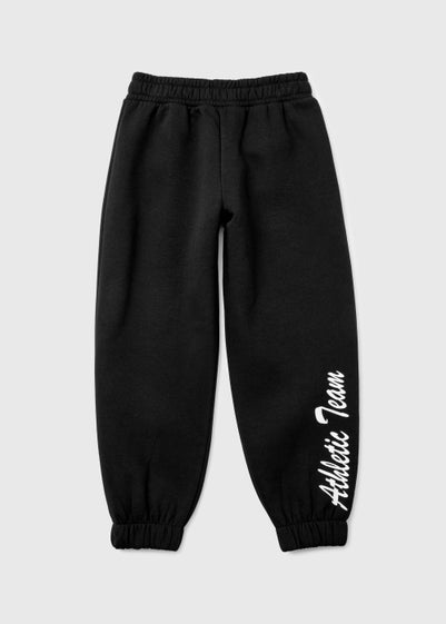 Girls Black Athletic Team Joggers (4-15yrs) - Age 6 Years