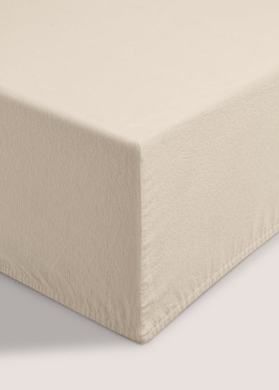 Cream Deep Fit Cotton Bed Sheet (180 Thread Count)