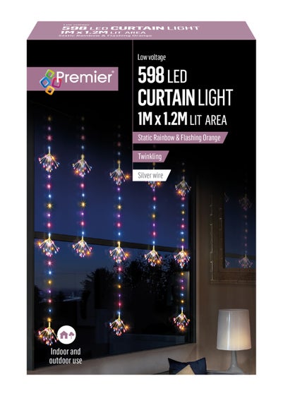 Premier Decorations 598 Rainbow LED Twinkling Sputnik Curtain Light