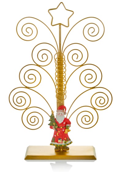 Premier Decorations Gold Santa Christmas Card Holder 45cm