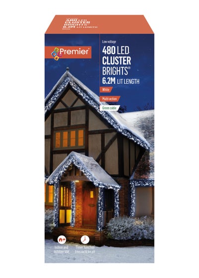 Premier Decorations 480 White LED Cluster Brights