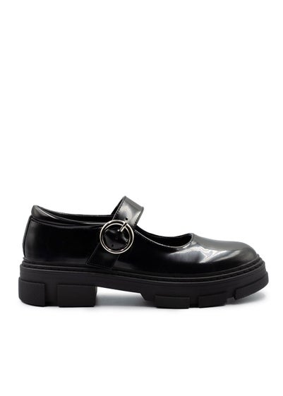 Where's That From Black Patent Skylar Chunky Sole Loafers