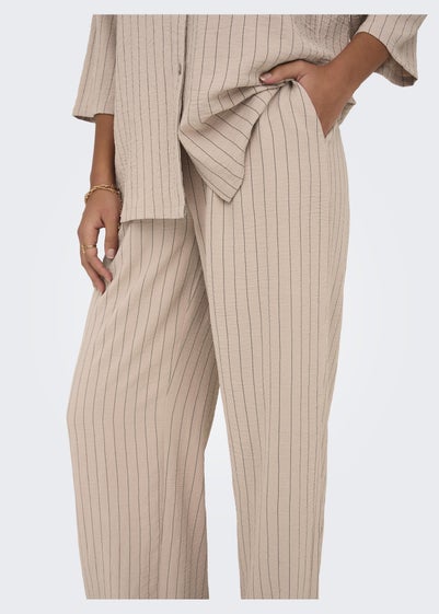 JDY Beige Stripe Print Trousers