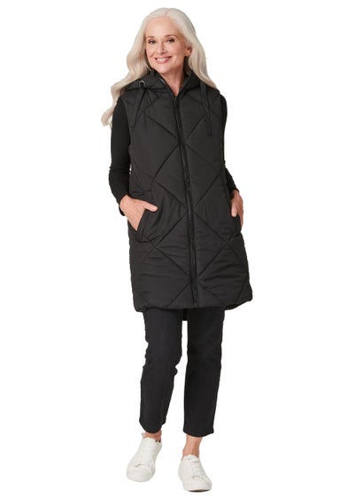 Izabel London Quilted Longline Puffer Gilet