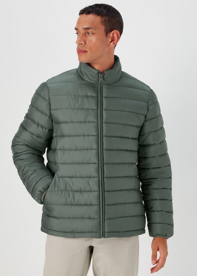 Sage Funnel Neck Puffer Coat