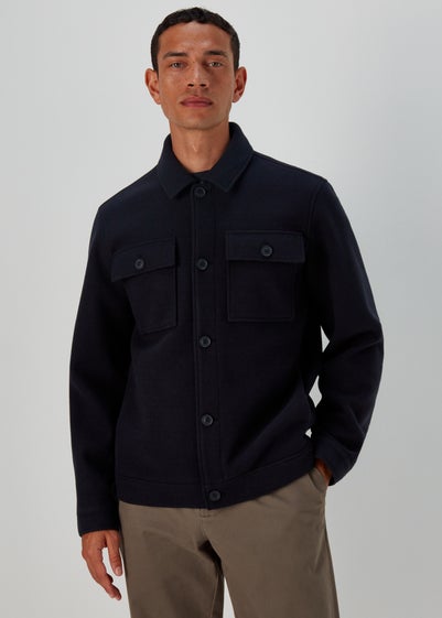 Navy Button Up Shacket - Small