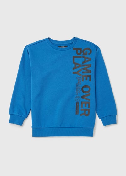 Boys Cobalt Blue Gamer Print Sweatshirt (7-13yrs) - Age 7 Years