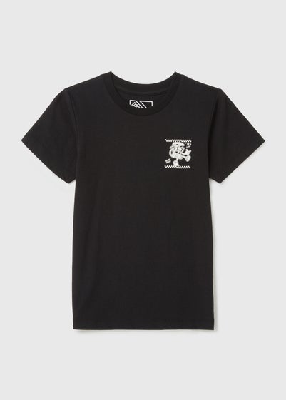 Boys Black Pizza Print T-Shirt (7-13yrs) - Age 7 Years