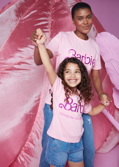 Kids Pink Barbie Slogan T-Shirt (4-11yrs) - Age 5 Years