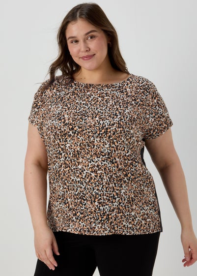 Et Vous Orange Animal Print Jersey T-Shirt